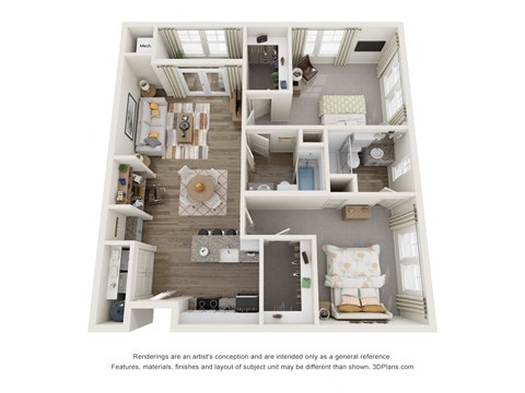 a 3 bedroom floor plan of a 2100 sqft apartment